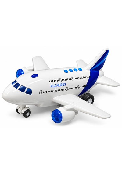 25 Cm Sesli Ve Işıklı Airbus Yolcu Uçağı Sürtmelı Hareketli Mavi