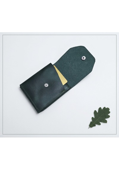 Passtell %100 Hakiki Deri Minimalist Trend Model Para Koymalı Cüzdan Ve Kredi Kartlık Yeşil