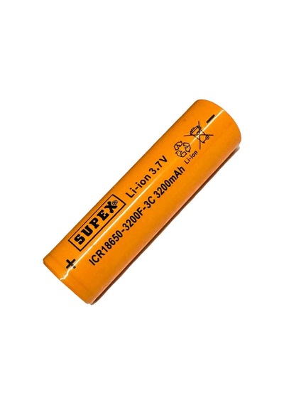 Supex Icr18650 3.7v 3200mah Li-ion Şarjlı Pil 3c Deşarj Akımı Başsız