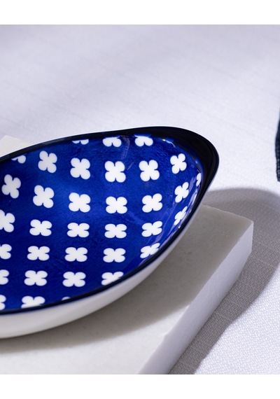 Madame Coco Reve Bleu Raye Oval Tabak - 19 Cm - Mavi/beyaz 8684427225271 Çok Renkli