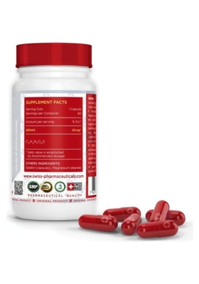 Swiss Semax Support Concentration Memory And Mental Performance 25 Mg 60 Caps Aromasız