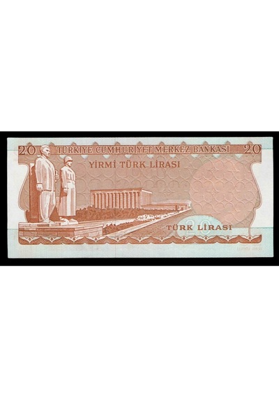 6. Emisyon 4. Tertip 20 Türk Lirası, T.c. Eski Kağıt Para "çil"