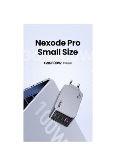 Ugreen Nexode Pro 100w Gan Hızlı Şarj Cihazı Qc Pd 2xusb-c, 1xusb-a, Uzay Grisi -