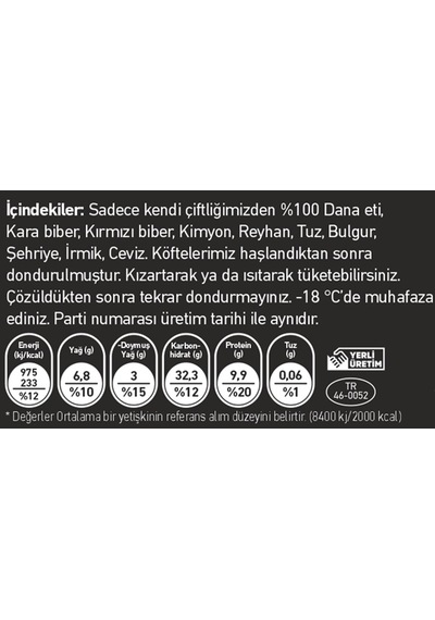 Akalp Çiftliği Maraş İçli Köfte 6 Adet