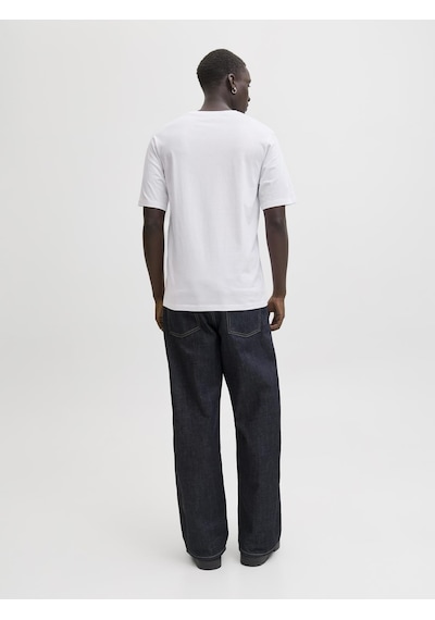 Jack & Jones Bisiklet Yaka Logo Baskili Tisört - Corp - 12268415 - 1 Beyaz