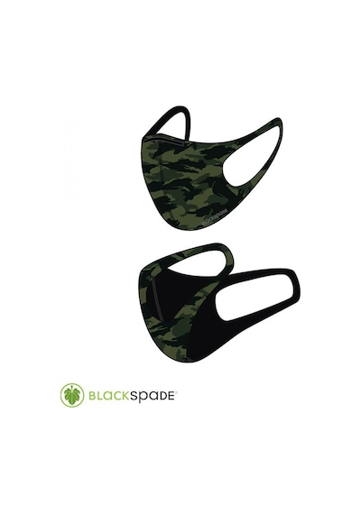 BLACKSPADE Unisex Koruyucu Maske Yeşil Kamo M