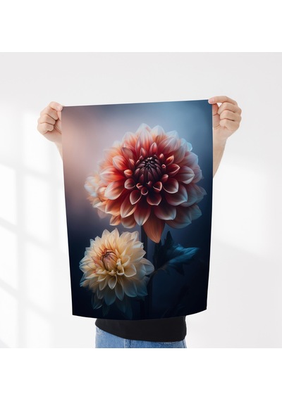 Çerçevesiz Poster - Dijital Baskı - Dahlia - Yıldız Çiçeği