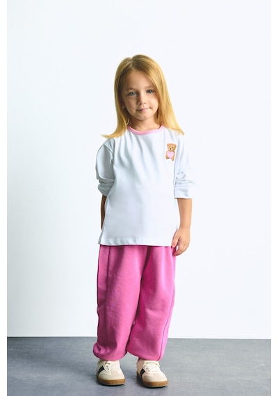 Defacto Regular Fit Bisiklet Yaka Figürlü Penye Uzun Kollu Tişört Kız Bebek I0577a526auwt34 Beyaz-wt34