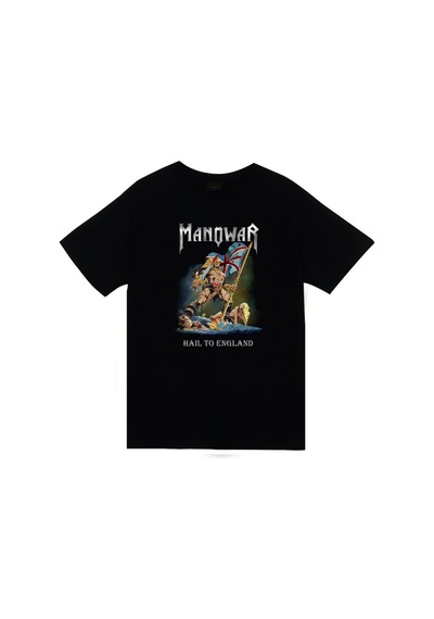 Stoned&Fame Unisex Siyah Manowar Baskılı T-shirt SIYAH