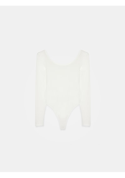 Dilvin 32776 Oval Yaka Bodysuit-ekru