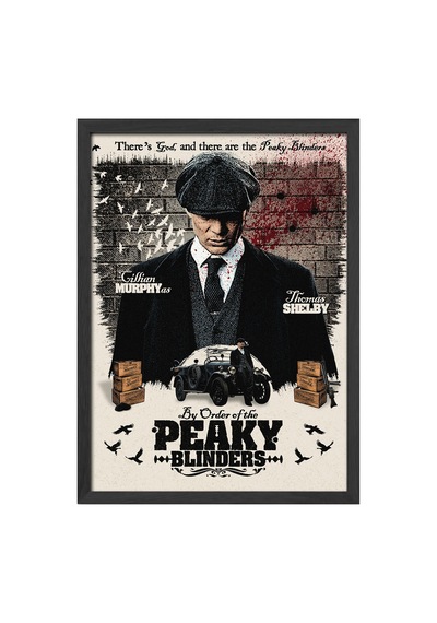 Peaky Blinders Siyah Ahşap Çerçeveli Poster, Dekoratif Dizi Duvar Tablosu