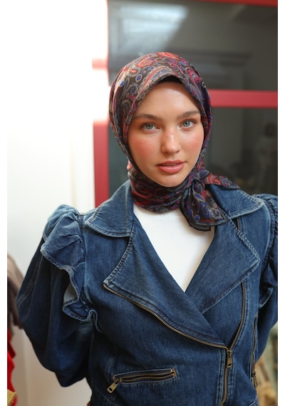 Silk Home Soft İince Pamuk Eşarp 73071-46 Siyah Mercan