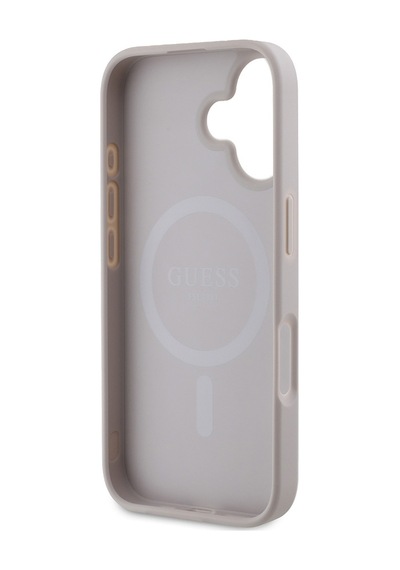 Apple Uyumlu iPhone 16 Plus Kılıf Guess Lisanslı Magsafe Özellikli 4g Desenli Yazı Logolu Peony Pembe