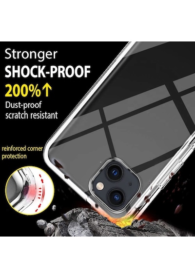 Teknomoda Apple Uyumlu iPhone 14 Kılıf 360 Şeffaf Ön Arka Korumalı Şeffaf Silikon