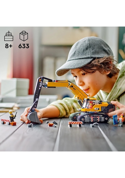 LEGO® City Sarı İnşaat Ekskavatörü 60420 - 8 Yaş & Üzeri Çocuklar için Yaratıcı Oyuncak Yapım Seti (633 Parça)