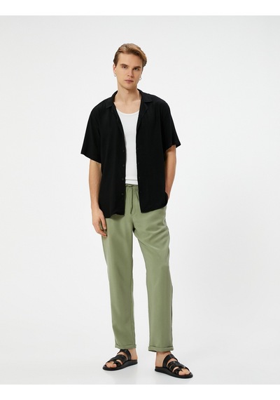 Koton Gabardin Pantolon Beli Bağcıklı Cep Detaylı Haki 4sam40046hw Haki Koton Gabardin Pantolon Beli Bağcıklı Cep Detaylı Haki 4sam40046hw Haki