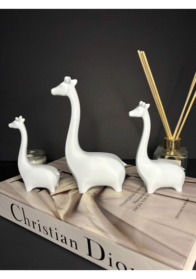 3 Lü Minimalist Zürafa Biblo Seti Zerafetin Minimalist Sembolü Dekoratif Modern Tasarım
