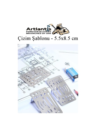 Silgi Şablonu Metal 5.5x8.5 Cm 1 Adet Paslanmaz Çelik Silgi Şablonu Çizim Şablonu Cetveli Mimari Mühendislik