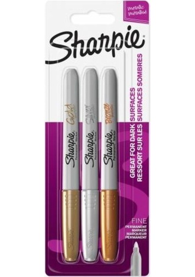 Sharpie Permanent Kalem Metalik Permanent Markör 3'Lü Sharpie Permanent Kalem Metalik Permanent Markör 3'Lü