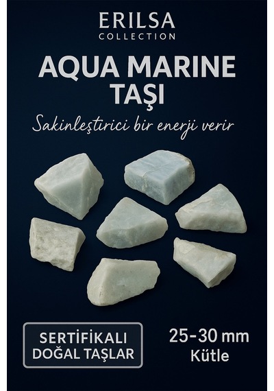 Sertifikalı Ham İşlenmemiş Aquamarine - Akuamarin Taşı Kütle 25 3