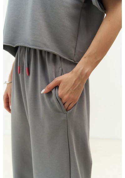 Mai Collection Mai Studios Co. Vero Duman Crop Eşofman Takım Füme