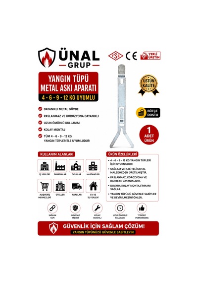 4 6 9 12 Kg Yangın Tüpü İçin Metal Askı Aparatı Ev Araç Ofis İş Yeri İçin