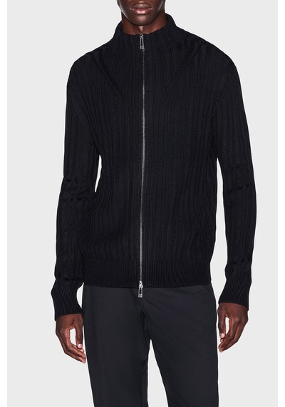 Armani Exchange Pamuklu Regular Fit Dik Yaka Hırka Erkek Hırka Xm002998 Af14008 Uc001 Siyah