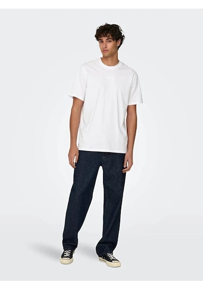 Only & Sons Onslevı Lıfe Reg Text Ss Tee Erkek White T-shirt - 22028147 Whıte