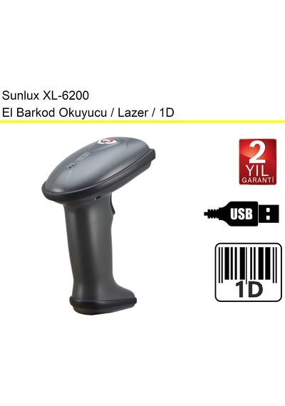 Sunlux Xl6200 El Barkod Okuyucu Lazer Okuma Teknolojisi