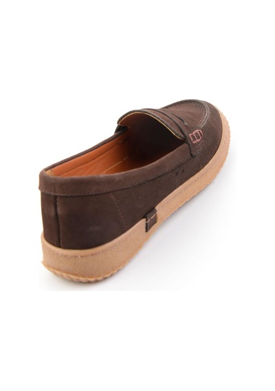 Bambi Kahve Hakiki Deri Kadın Loafer Ayakkabı K01045050401