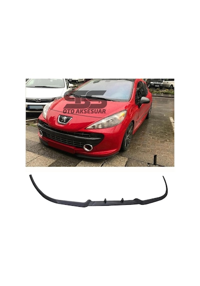 Peugeot 207 Cupra R Uyumlu Ön Lip Mat Siyah Ön Tampon Lip (Sts Oto Aksesuar) (01)