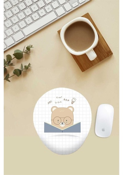 Çalışkan Ayıcık Desenli Bilek Destekli Mouse Pad Mousepad