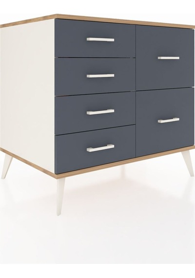 Kronos Şifonyer 6 Çekmeceli 88x59x80 Aytaşı-çam/antrasit Çam/antrasit
