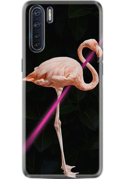 Oppo A91 Kılıf Silikon Line Filamingo 1776