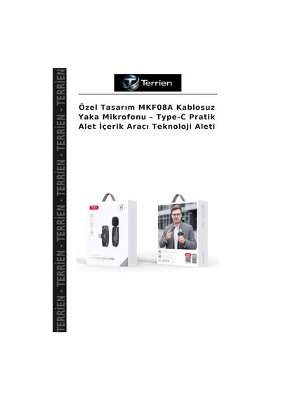 Özel Tasarım Mkf08a Kablosuz Yaka Mikrofonu Type-c Pratik Alet İçerik Aracı Teknoloji Aleti