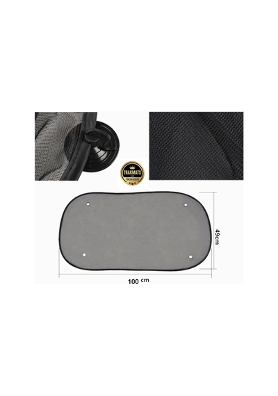 Trakmats Renault Megane 2 Hb 2002-2009 İle Uyumlu Oto Arka Cam Güneşlik, Oval Tül Vantuzlu, 100x50 Cm, Siyah