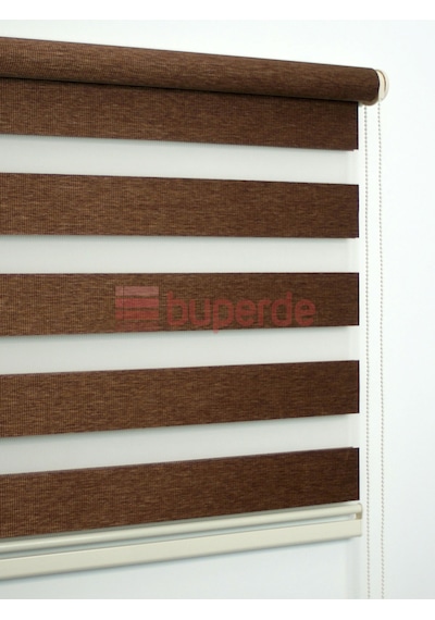 Buperde Kahverengi Bambu Zebra Stor Perde