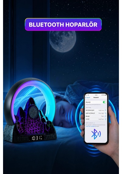 Jrl Nl20 Akıllı Volkanik Lambası - Bluetooth Hoparlör, Uygulama Kontrollü Rgb Gece Lambası Ve Çalar