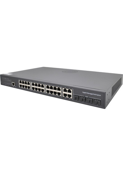 Vıdeopark Vp-24pg-4sfp-l2-400w 24 Port Gbıt Poe + 4 Port Sfp Fiber+uplınk Combo 400w Layer 2 Yönetilebilir Poe Swıtc