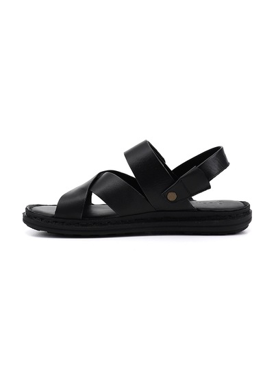 Gönderi(R) Gönderi R Erkek Siyah Hakiki Deri Comfort Sandalet Dyma73142823