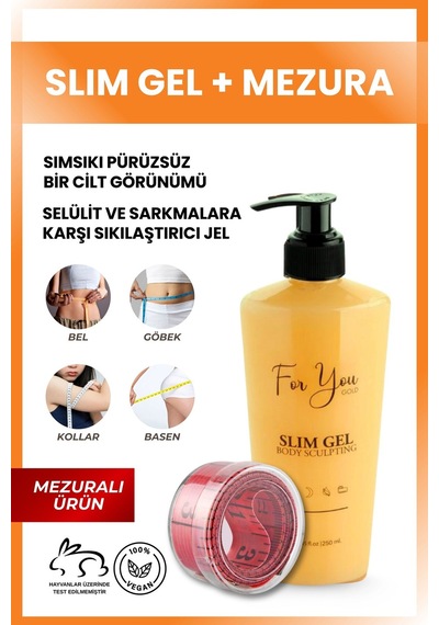 Slim Jel , Sıkılaştırıcı, Selülit Ve Çatlak Karşıtı Bakım Vücut Şekillendirici+ Mezura İle