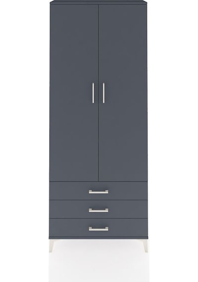 Arges Dolap 4 Raflı 3 Çekmeceli 2 Kapaklı 88x30x221 Antrasit-... Antrasit