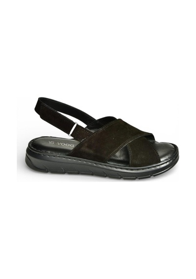 Fox Shoes Y555531102 Siyah Hakiki Deri Süet Kadın Sandalet Siyah