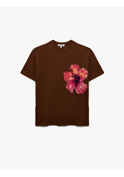 Koton Kısa Kollu Bisiklet Yaka Rahat Kalıp Pamuklu Hibiskus Baskılı Tişört Kahverengi 6wal10413ık Kahve Koton Kısa Kollu Bisiklet Yaka Rahat Kalıp Pamuklu Hibiskus Baskılı Tişört Kahverengi 6wal10413ık Kahve