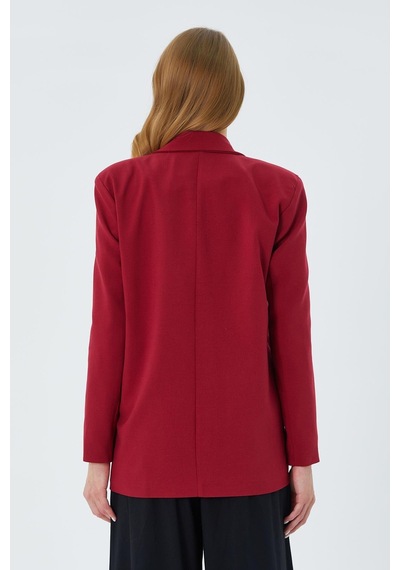 Mixray 4516 Kadın Bezayağı Blazer Ceket Bordo