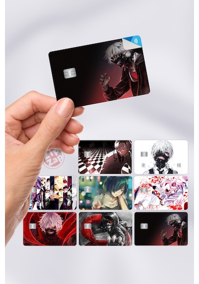 Tokyo Ghoul Kart Kaplama Sticker 7 Adet Çok Renkli