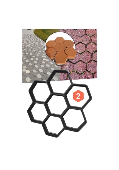 Zemin Kaplama Kalıbı Beton Tuğla Kalıbı Bahçe Parke Taş Kalıbı 46x46 Cm Altıgen Petek 2 Adet