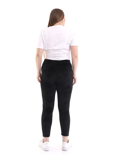 Winmoda34 Kadife Battal Tayt Siyah