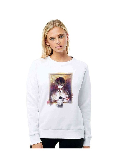 Anime Tokyo Ghoul Anteiku Baskılı Beyaz Kadın Sweatshirt (534622599)