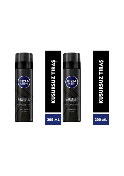 Men Erkek Deep Dimension Tıraş Köpüğü 200 Ml, Kusursuz Tıraş,aktif Karbon, Kaygan Tıraş Deneyimi 2 Paketi